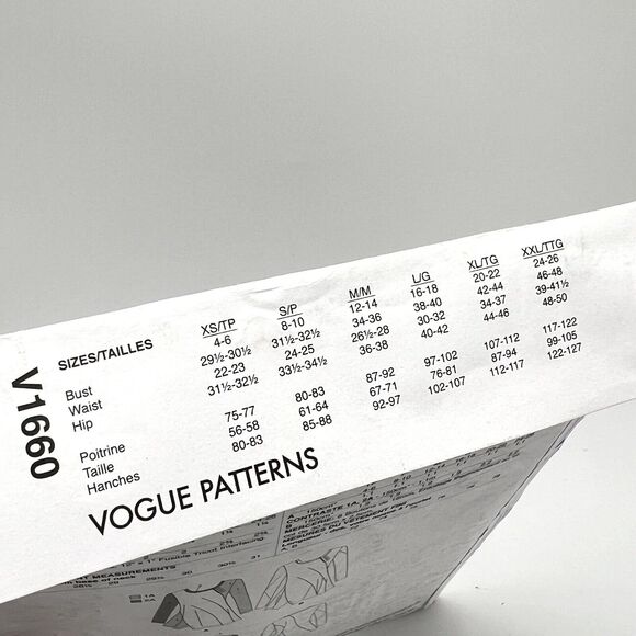 Vogue Sewing Pattern V1660 Y Misses Top Twist Fit Flare XS S M 4 6 8 10 12 14 - Picture 5 of 7